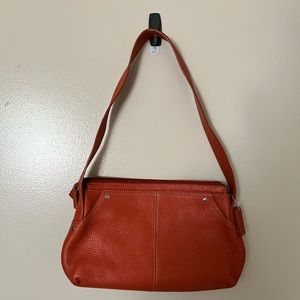 Orange leather purse